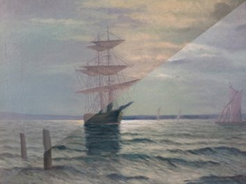 Renowacja obrazu Statek na morzu