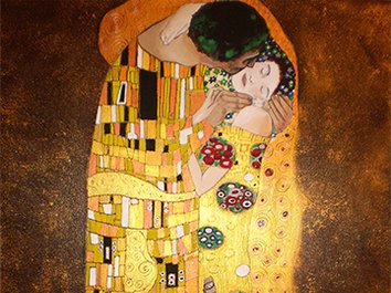 Obraz olejny Gustaw Klimt - Pocałunek